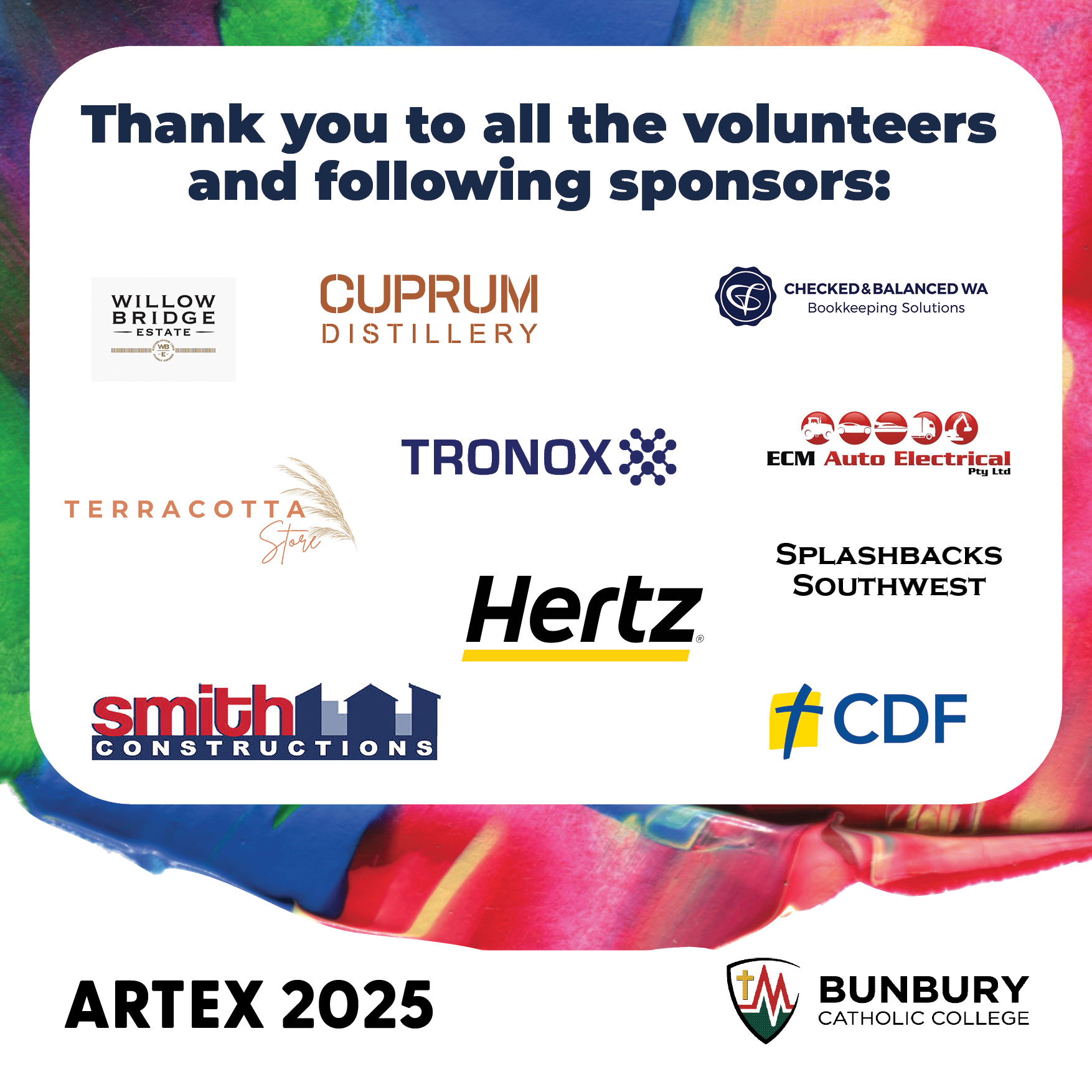 Sponsors Thank you Art Ex